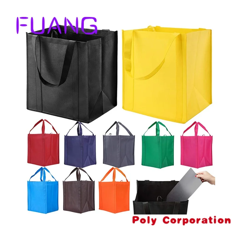 Custom Logo Printed Non-woven Bag  Promotional Reusable Grocery Tote Bag Gift Heavy Duty PP Non Woven Shopping Bag