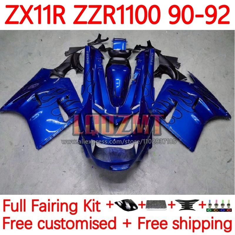 

Frame For KAWASAKI Blue flames NINJA ZX-11R ZX 11R ZX11 ZX-11 R ZZR1100 ZX11R 1990 1991 1992 ZZR 1100 90 91 92 Fairing 72No.135