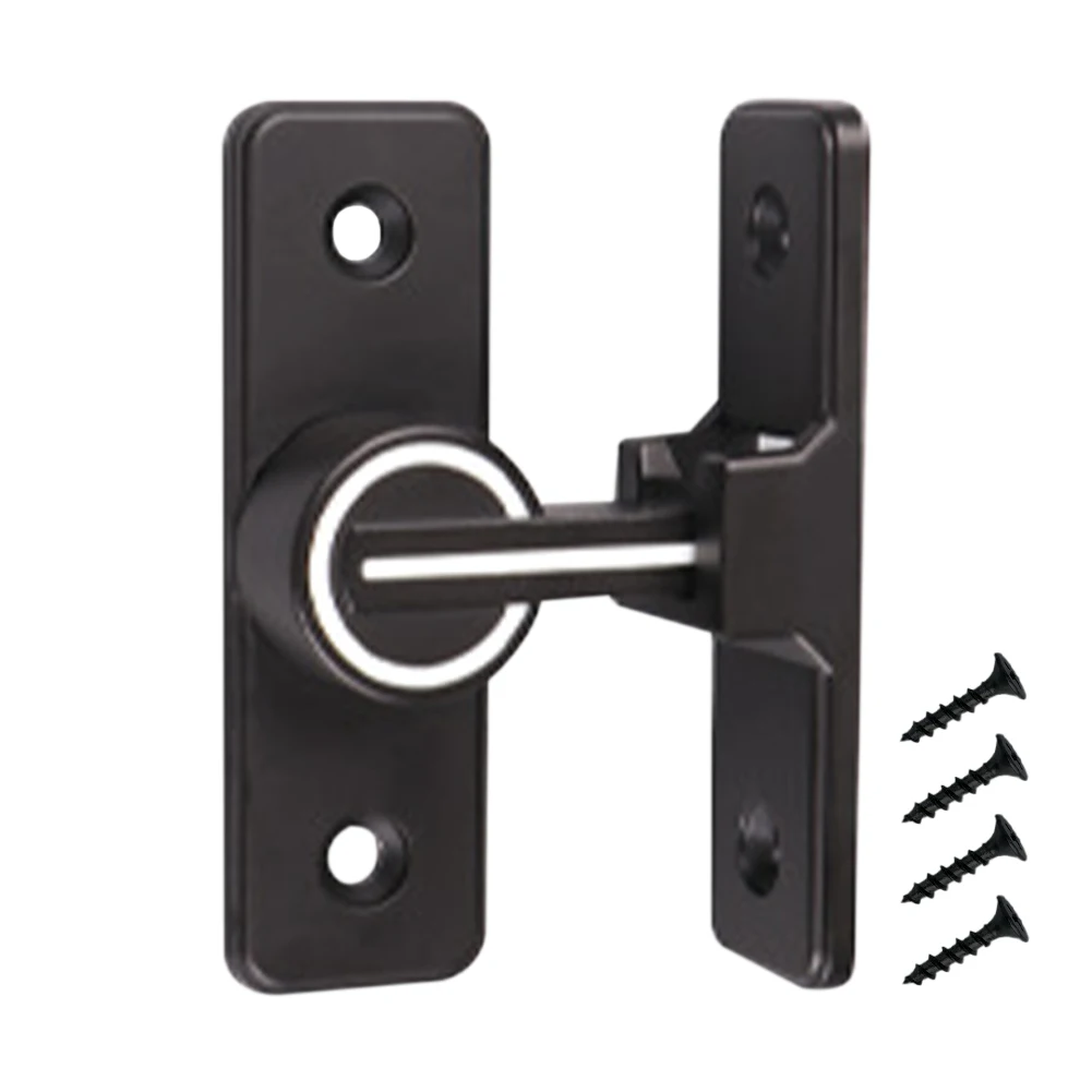 

Durable Zinc Alloy Barn Door Lock Buckle Indoor Black Luminous Bathroom Gate Latch Anti Theft Hardware 90 180 Degree Right Angle