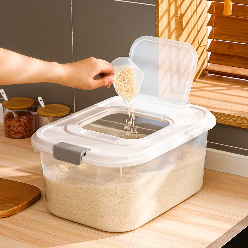 

Container Plastic Tool Waterproof Cereals Moisture-proof Box Storage And Rice Kitchen Bulk Bucket Food Spice