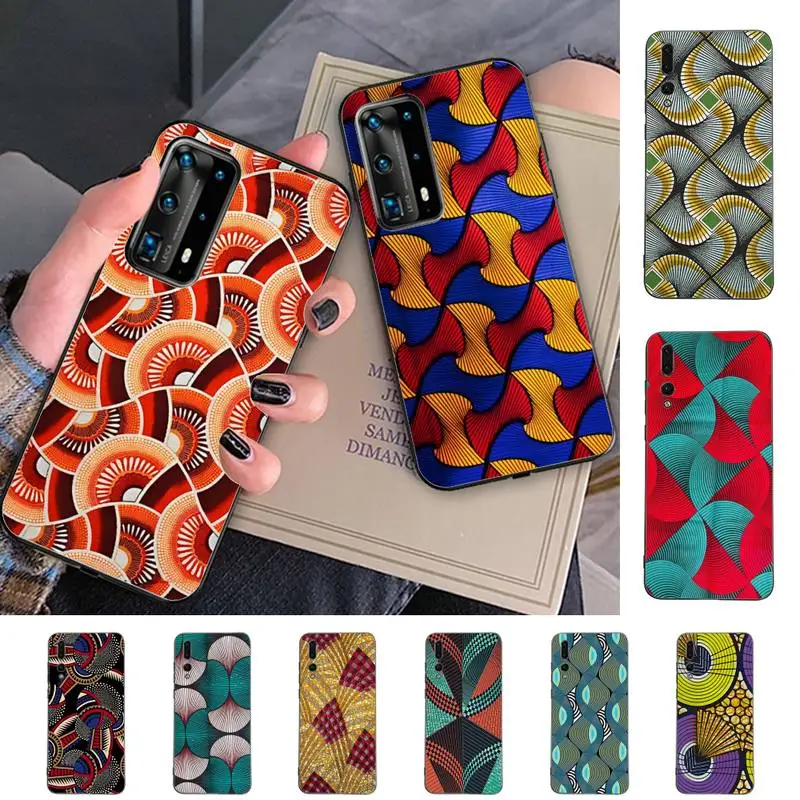 

African Wax Fabric Phone Case for Huawei P30 40 20 10 8 9 lite pro plus Psmart2019