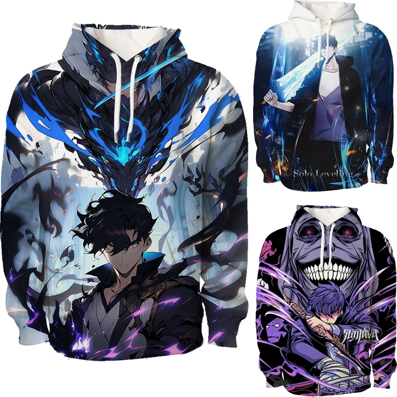 Толстовка с капюшоном в стиле аниме Solo Leveling для мужчин и женщин любителей игр