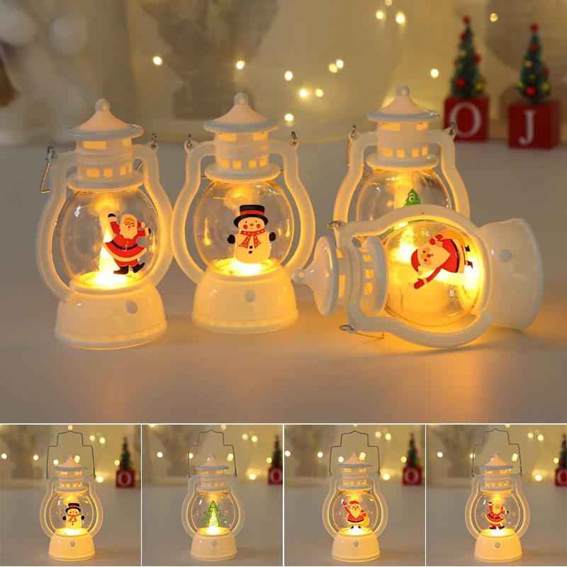 

Vintage LED Oil Lamp Portable Christmas Lantern Creative Xmas Party Decoration for Home Garden Bar TSL1