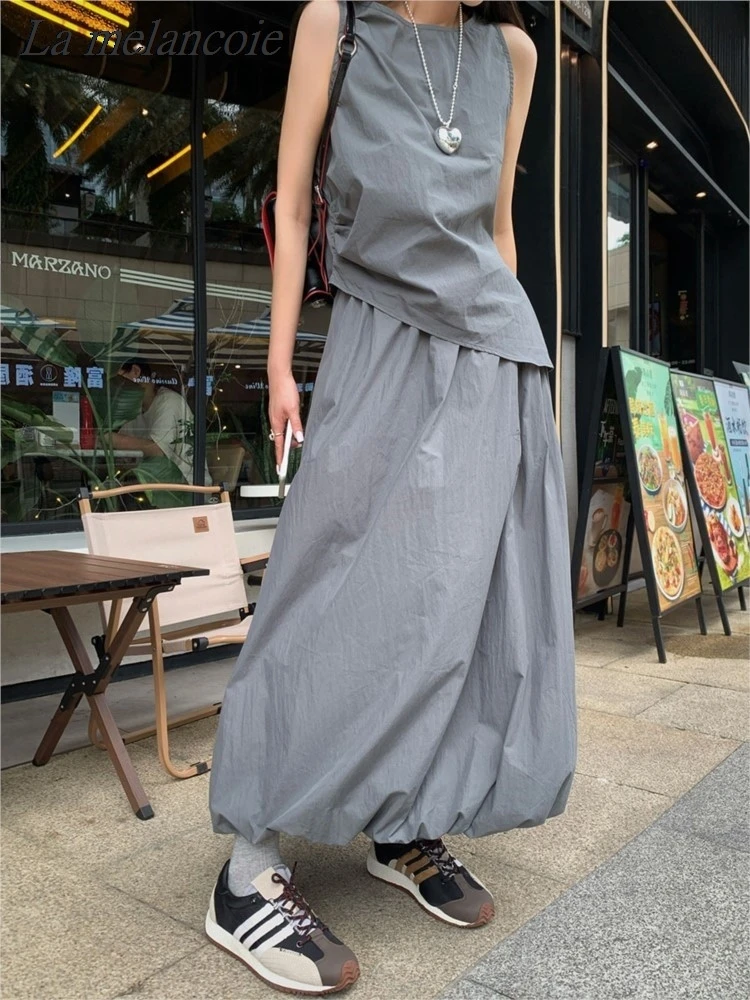 Женский комплект с юбкой и топом без рукавов асимметричная майка юбка завышенной