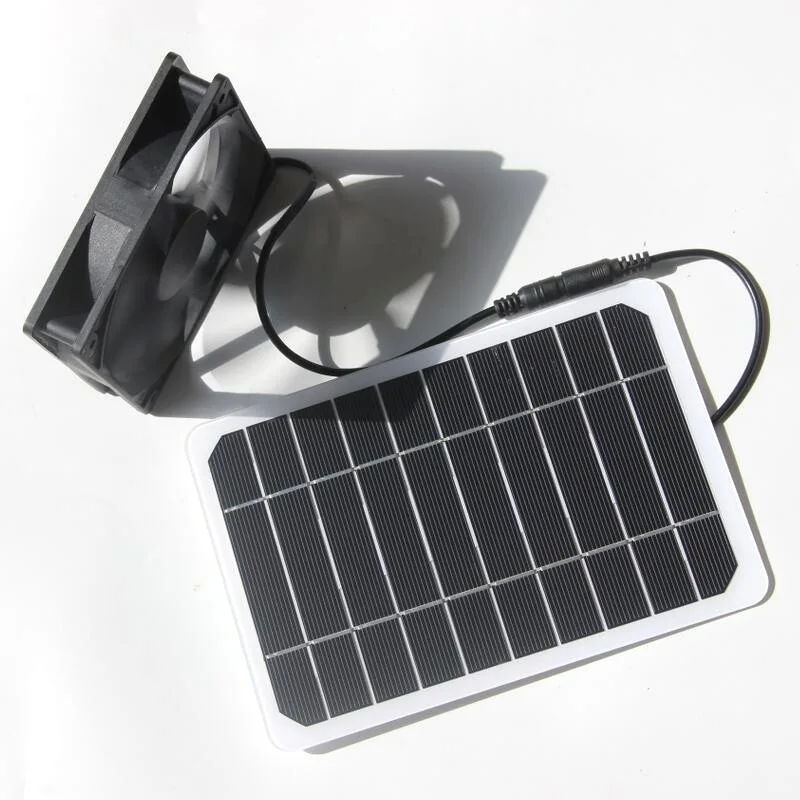 15W 5V Solar Powered Panel Fan Outdoor Exhaust Air Extractor Pet Chicken House Flow for Home Office Greenhouse |