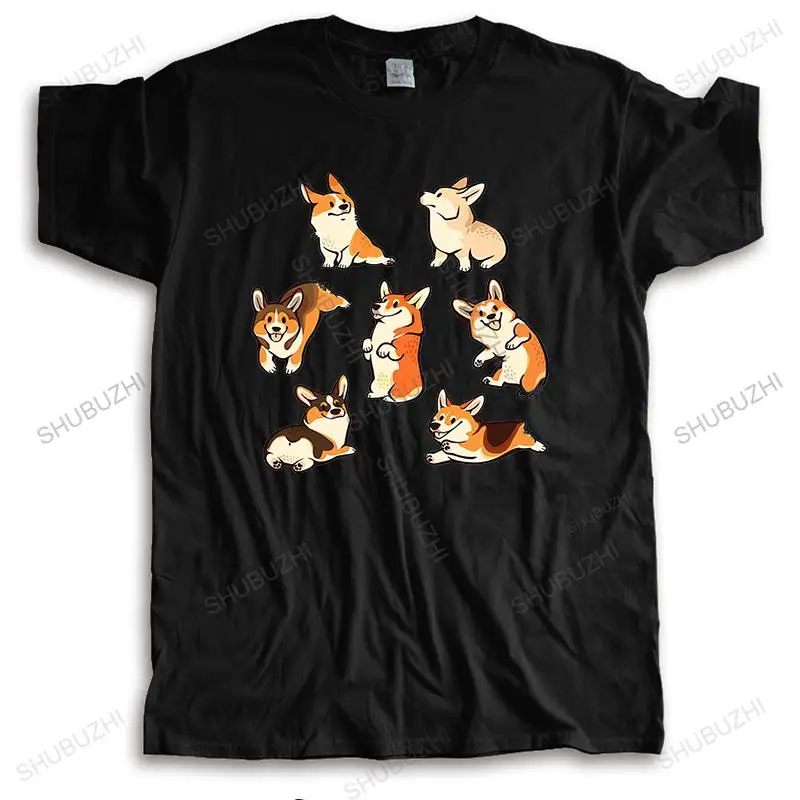 

summer brand tee-shirt Cotton Tshirt Men Crew Neck Tops Jolly corgis in green bigger size Funny Tees Mens black T shirts