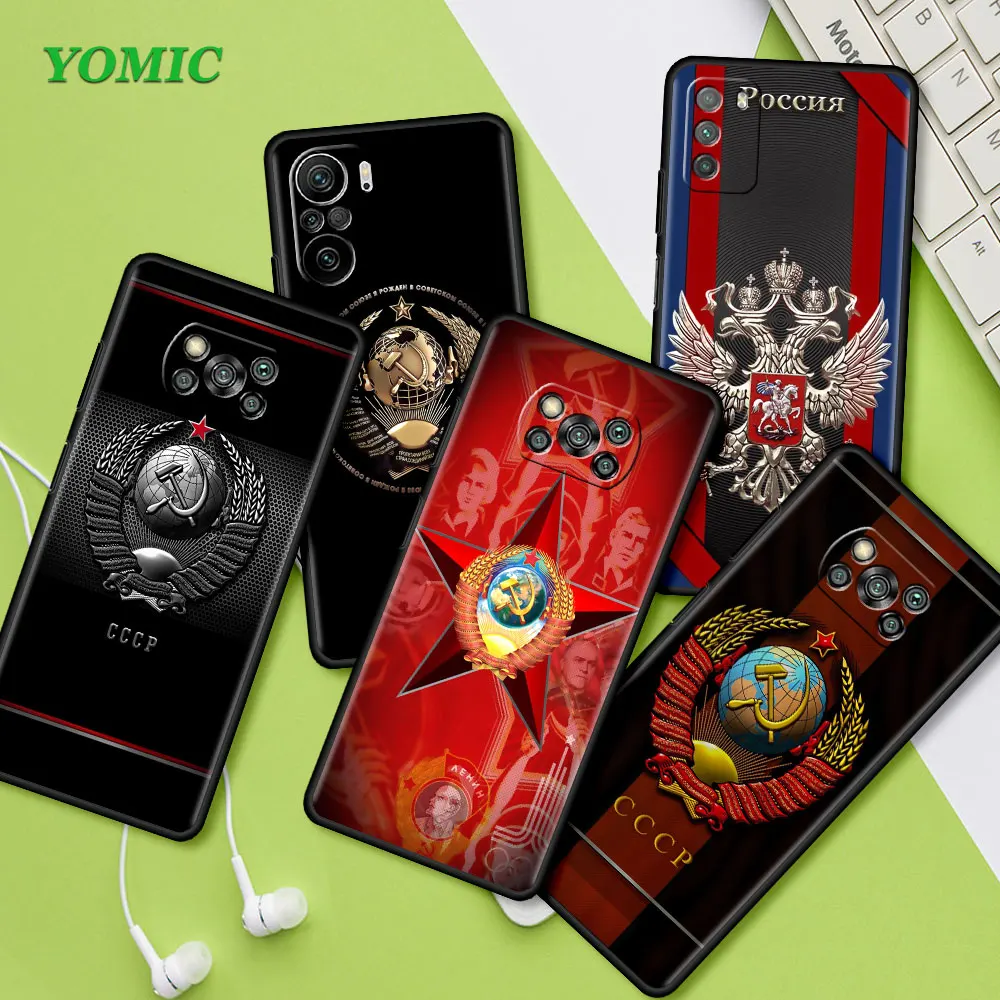 

Soft Bags For Xiamo Mi Poco X3 NFC M3 11 Lite 11T 12 10T 9T F3 M4 Pro 5G Note 10 Black Cover Phone Case Vintage USSR CCCP Fundas