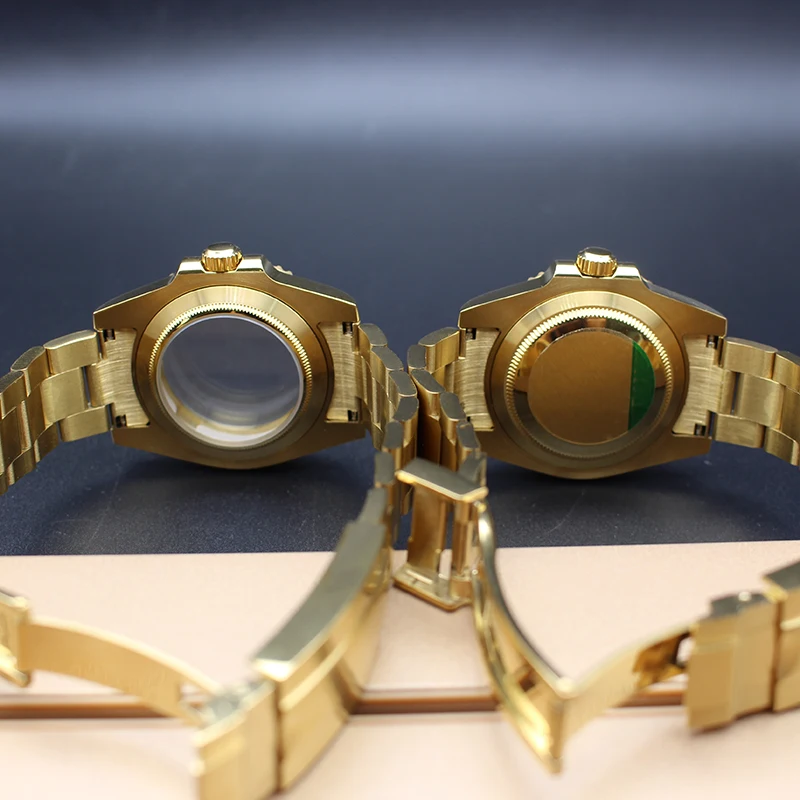 40mm Gold Men Watch Cases Daytona Bracelet Submariner Strap Sapphire Crystal Fit Seiko Nh35 Nh36 Miyota 8215 Eta 2824 Movement enlarge
