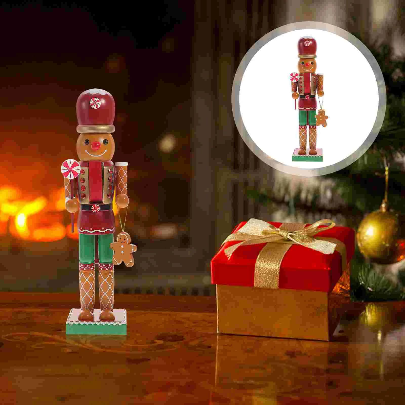 

Nutcracker Christmas Wooden Xmas Decor Ornament Gingerbread Figures Party Ornaments Soldier Puppet Mandecorationsfigurines Diy