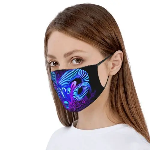

12 constellation Masks for Women Fashion Adult Reusable Mouth Face Mask Solid Color Protective Facemask Halloween Cosplay Masca