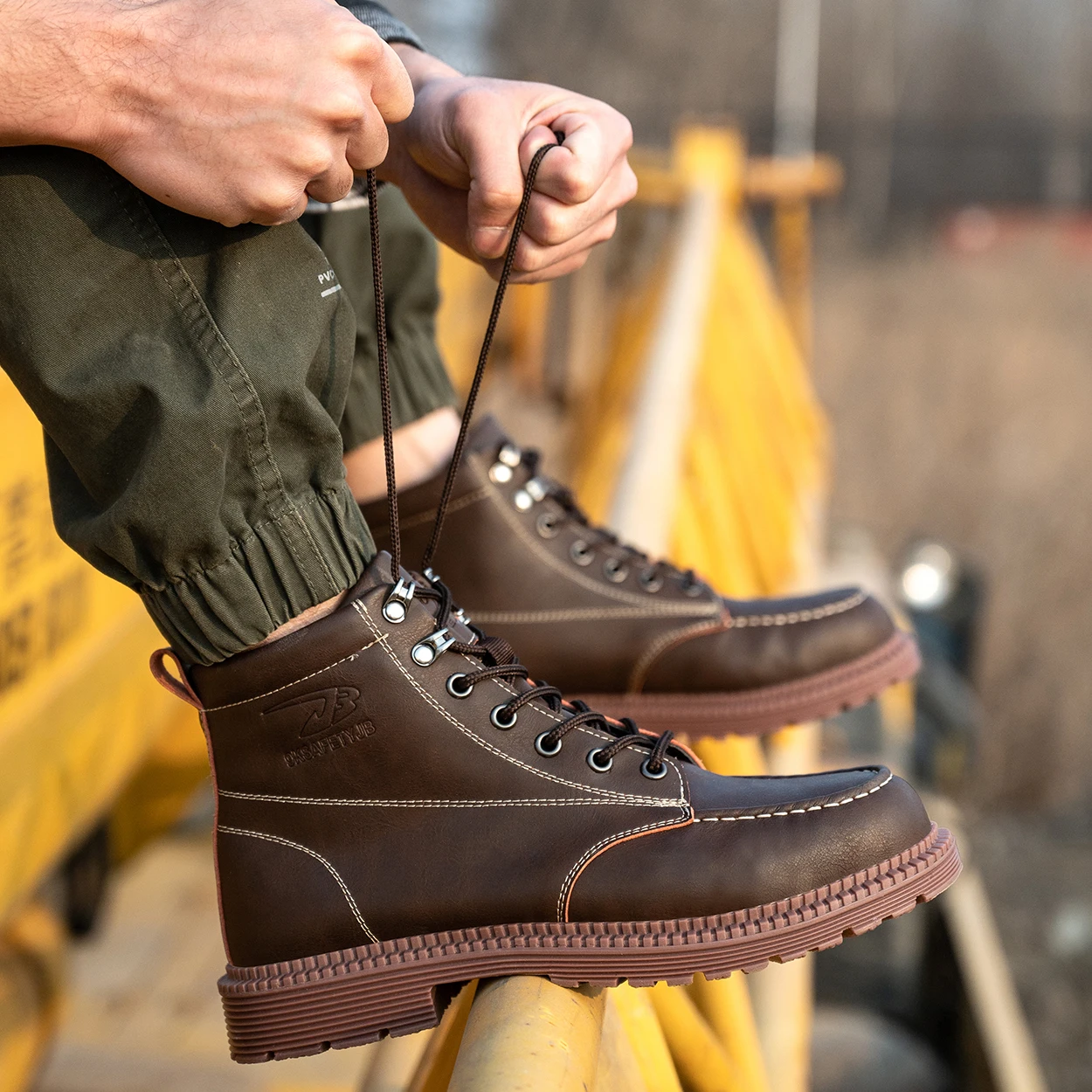 Рабочие ботинки для мужчин, ботинки со стальным носком, водонепроницаемые,Нескользящие, промышленные и строительные рабочие ботинки