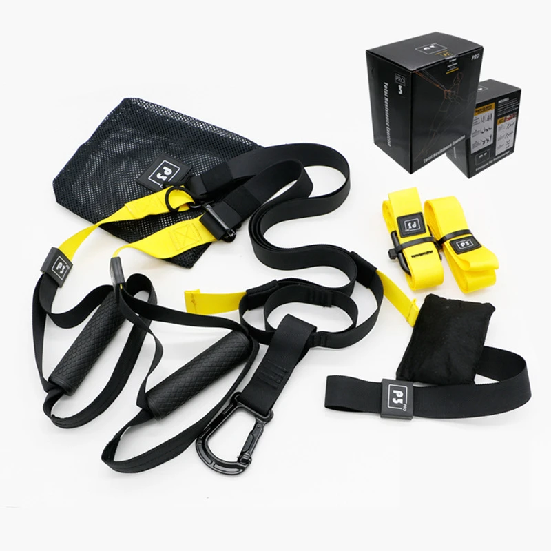 

Suspension Trainer Home Gym Adjustable Nylon Webbing Wrap Rubber Handle