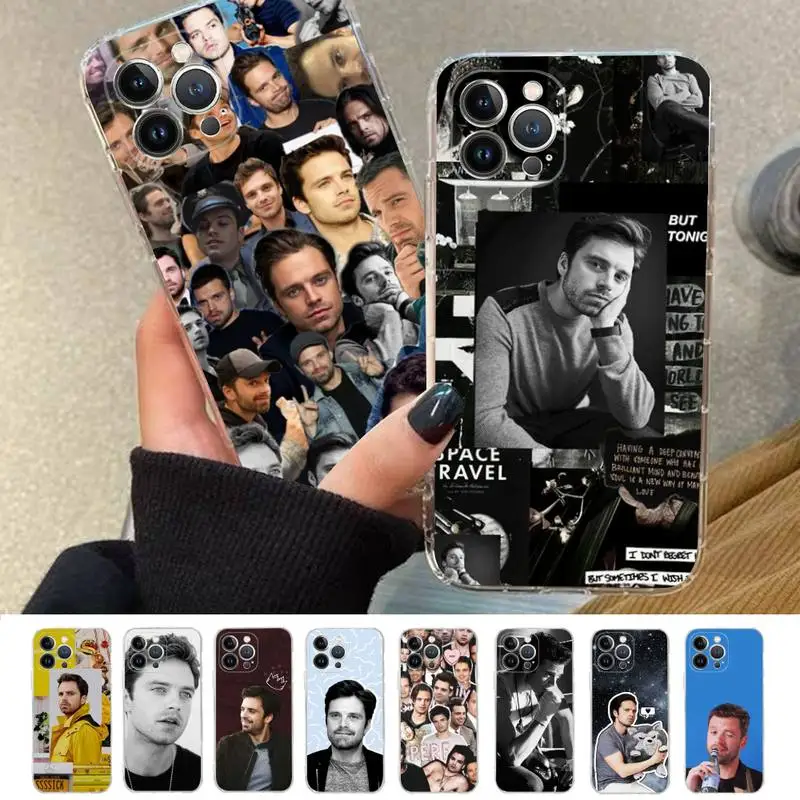 

FHNBLJ Sebastian Stan Collage Bucky Barnes Phone Case for iPhone 11 12 13 Mini Pro Max 8 7 6 6S Plus X 5 SE 2020 XR XS Case