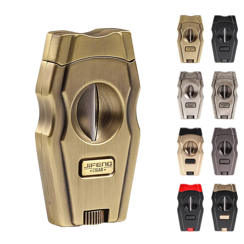 

3-in-1 Cigar Cutter with Cigar Punch Cigar Holder Metal Cigar Scissors Cigar Knife Cigar Puncher Cutter Guillotine With Gift Box