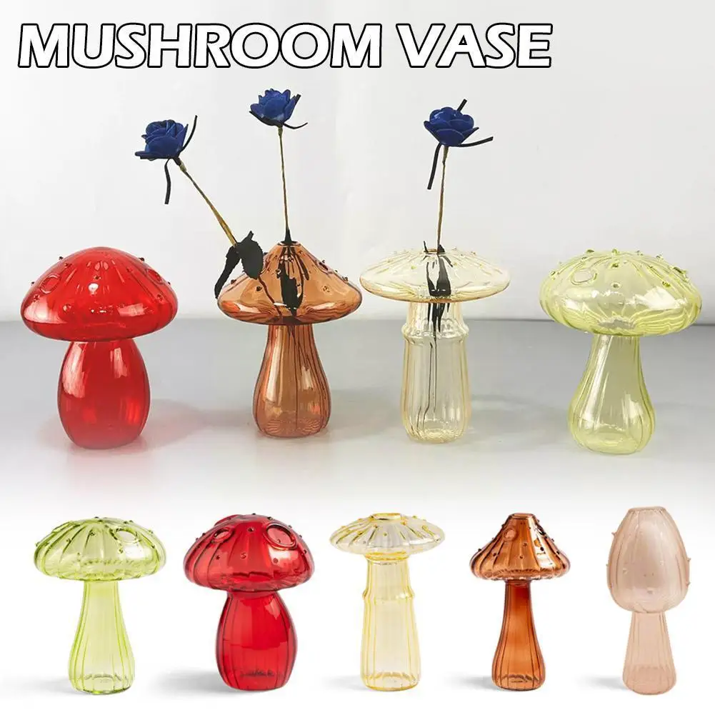 

Mushroom Shaped Glass Vase Aromatherapy Bottle Table Home Hydroponic Simple Decoration Flower H9l0