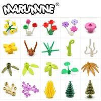 marumine moc tree plant accessories parts building blocks compatible flower green grass bush leaf jungle garden set city bricks