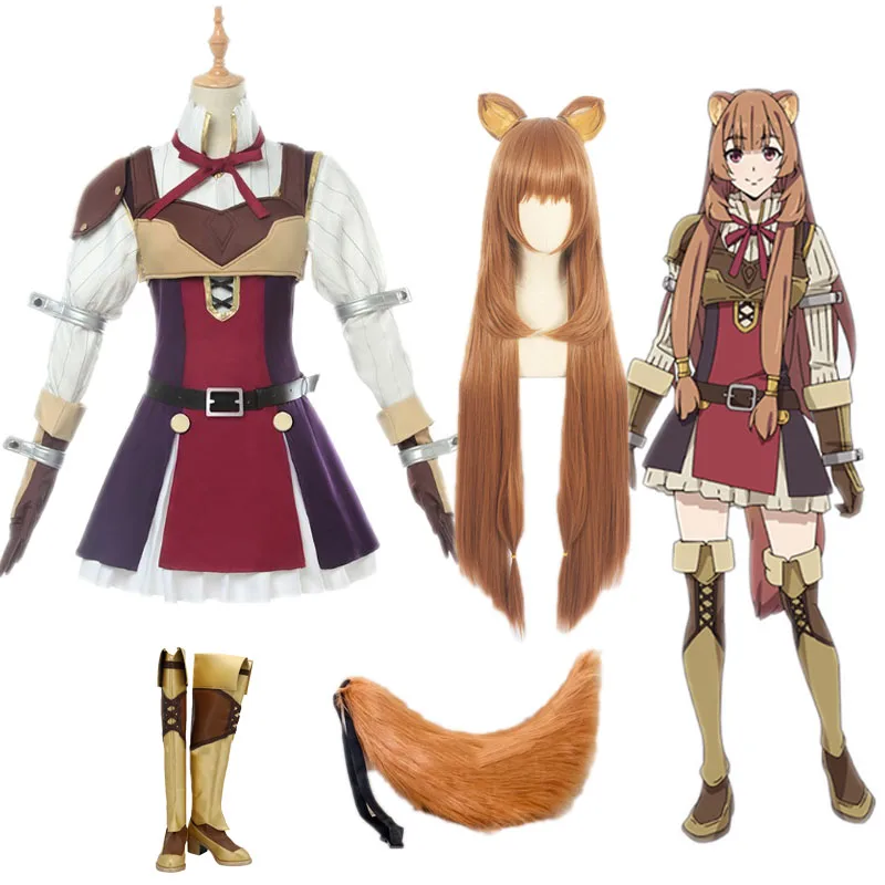 

Shield Warrior Become Famous Record Cos Laftalia Cosplay Costume Anime Chest Armor Women's Costume Cos Wig Shoes Tail Halloween