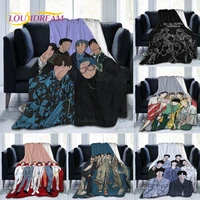 korean boy group bts blanket flannel blanket super soft fleece throw blankets lightweight warm blanket for bedroom sofa gifts