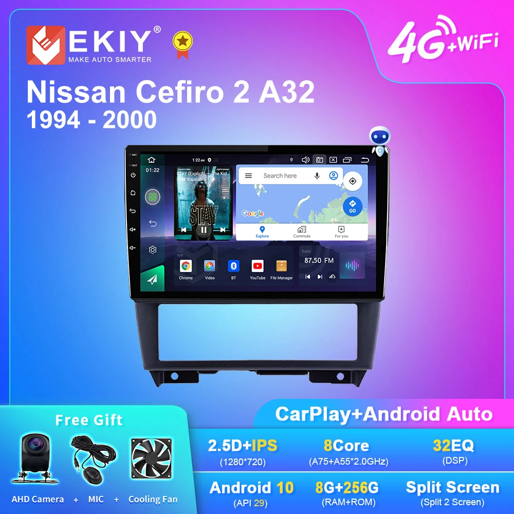 

Автомагнитола EKIY Q7 Android 10 для Nissan Cefiro 2 A32 1994-2000 Navi GPS 1280*720 Carplay автомобильный мультимедийный плеер HU No 2 Din DVD