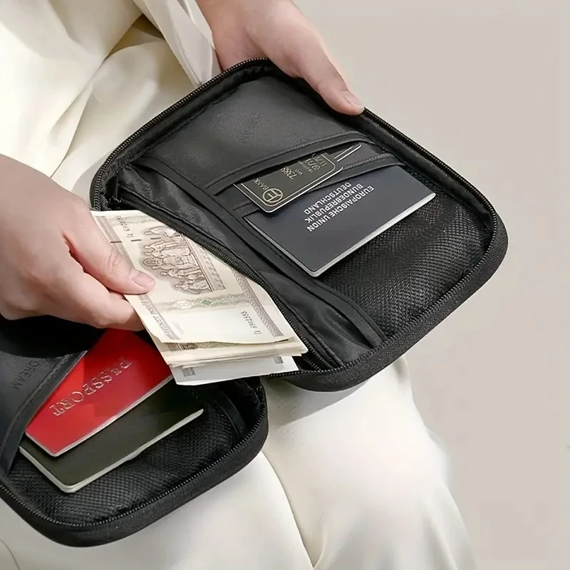 

2023 New Travel Wallet Passport Bag Multi-functional Anti-theft Brush Outbound Travel Storage Bag Waterproof Passport Holder