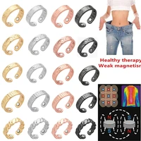 weight loss magnetic ring for men fashion stainless steel gold color magnet health care slimming rings jewelry gift 2022