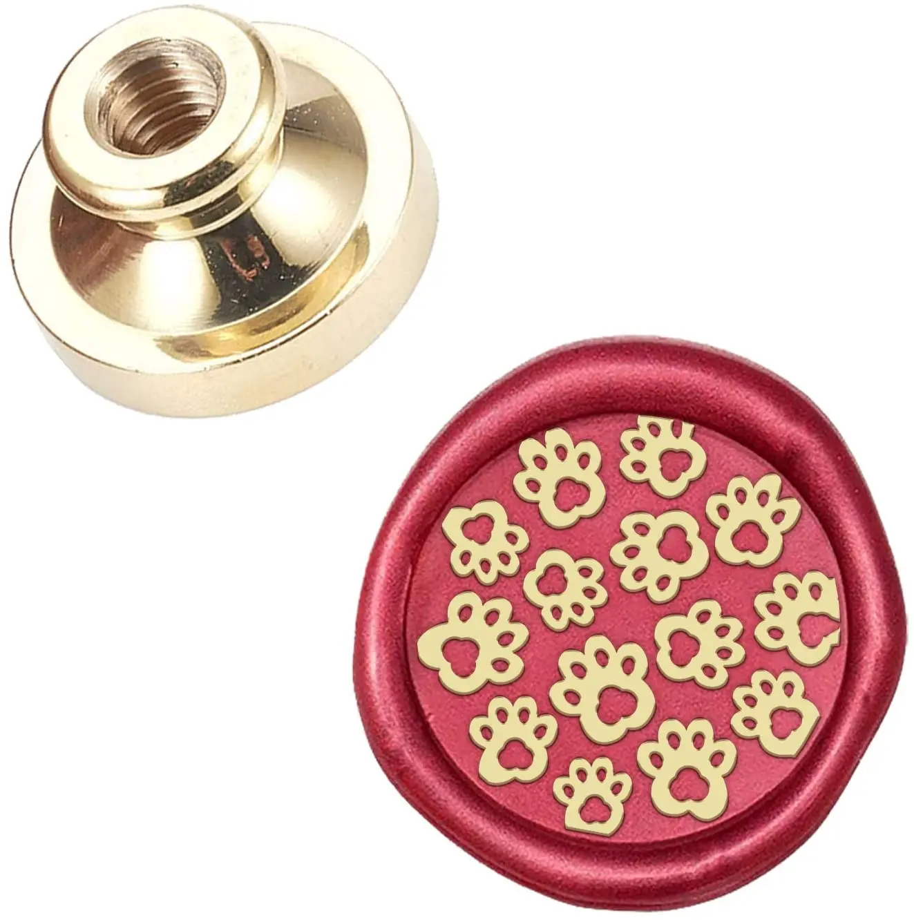 

Paw Print Wax Seal Stamp Head Replacement Dog Cat Footprint Sealing Stamp Heads Only Removable Sealing Brass Stamp Head fo