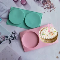 silicone cake mold discs biscuit mould 2 holes round cylinder chocolate mold for cookie candy jelly muffin sandwiches soap