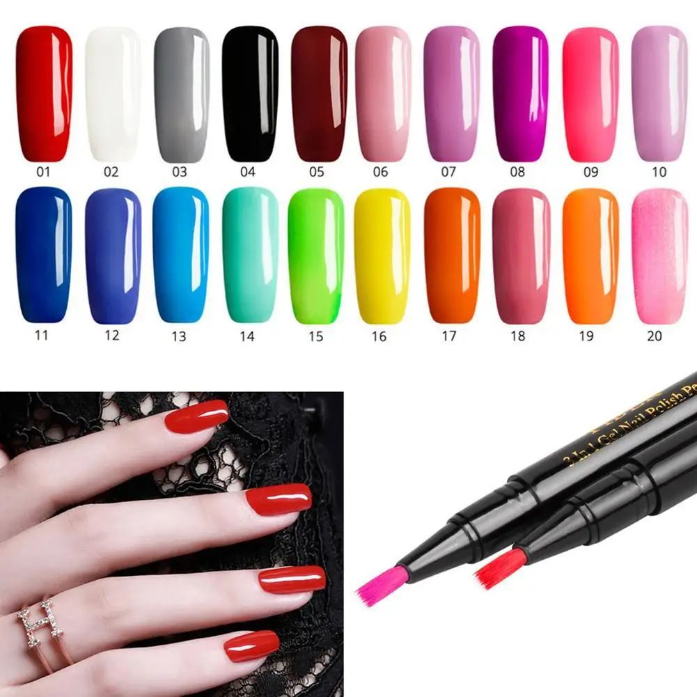 

20 Colors DIY Nail Polish Pen Nail Tracing Point Flower 3d Paint Pen Enhancement Tools Manicure Supplies 5ml