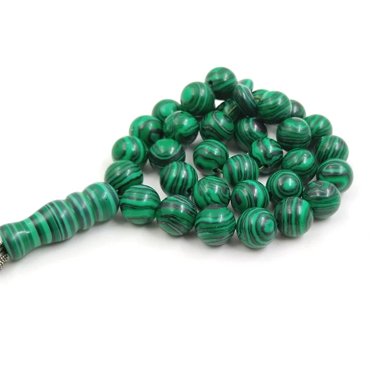 Зеленый Малахит Tasbih с подвеской Arwen мусульманские браслеты исламские