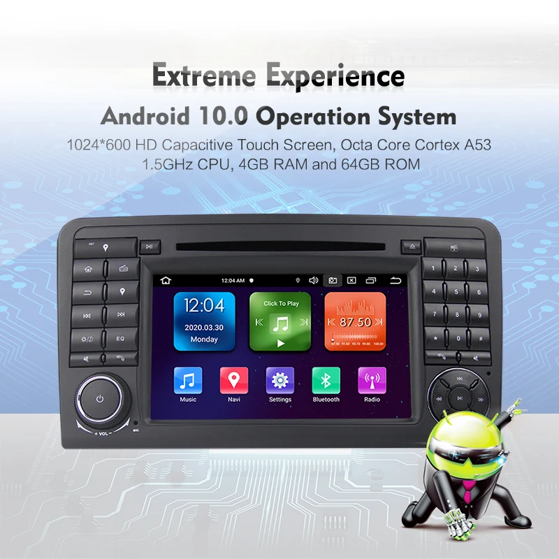 7 &quotAndroid11.0 RK PX5 4G+64G 8-ядерный DAB+ автомобильный CD/DVD-плеер для Mercedes ML/GL Klasse W164 X164