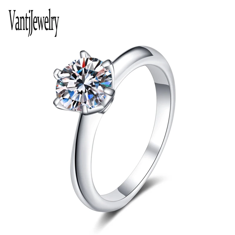 

Женское кольцо из серебра 925 пробы с бриллиантами, 0,3/0,5/1,0 карат