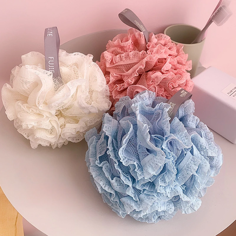 

Soft Lace Shower Mesh Foaming Sponge Exfoliating Scrubber Bath Bubble Ball Body Skin Cleaner Cleaning Tool Bathroom Accessories