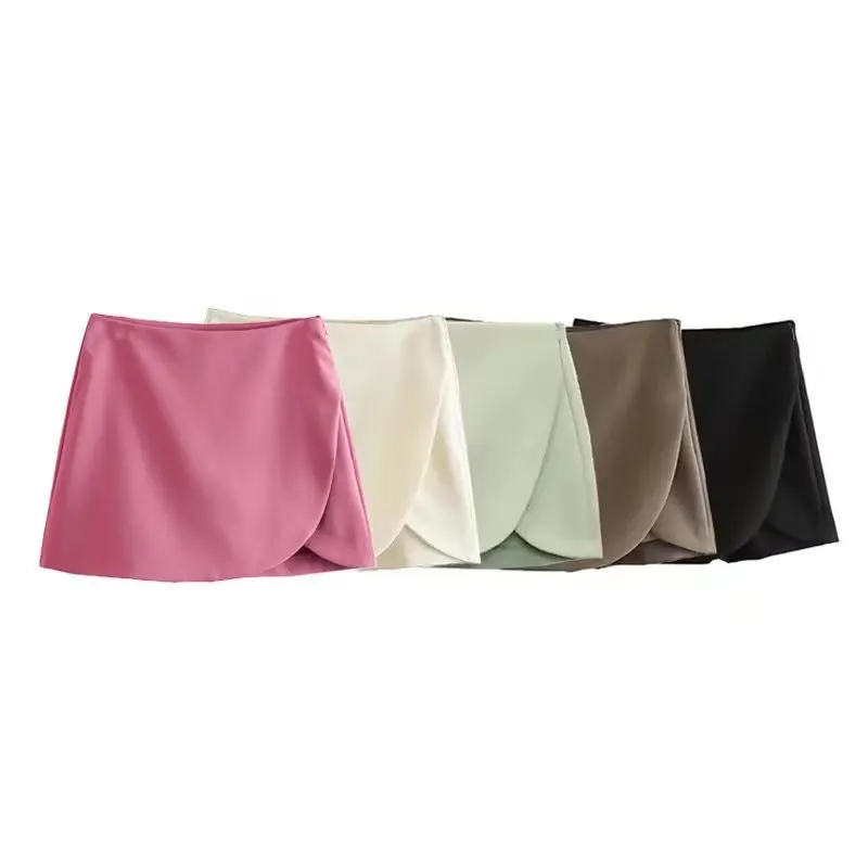 

Skirts for Women A-line Solid Summer Office Lady Korean Fashion Casual Style All-match Basic Daily Tender Simple Popular
