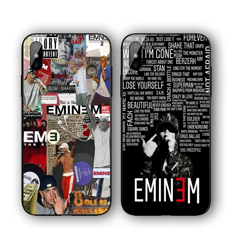 

Hop Rapper Eminem Phone Case For Iphone 11 12 13 14 Pro Max 7 8 Plus X Xr Xs Max Se2020 Tempered Glass Cove