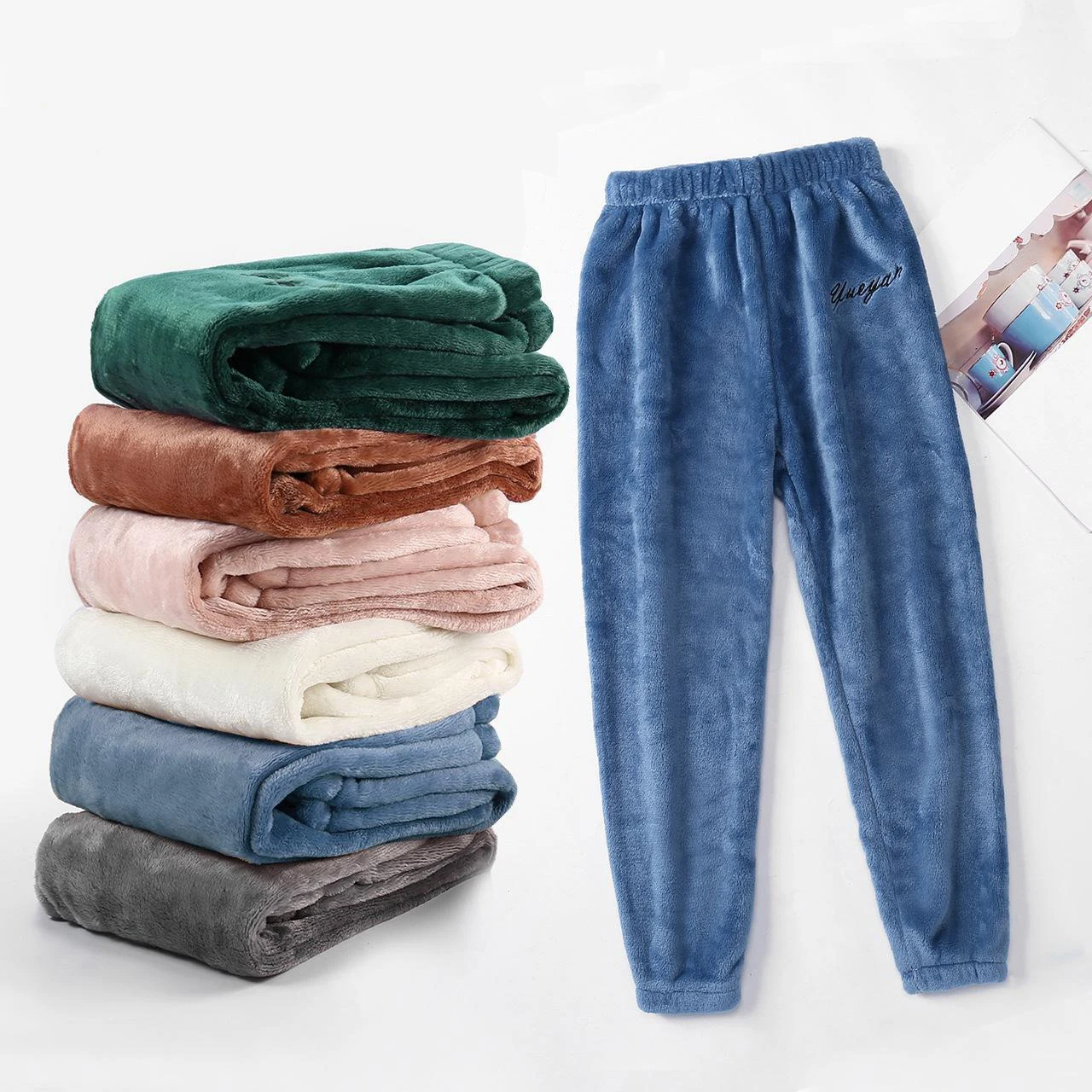 

New Fall Winter Flannel Sleep Bottoms Girls Boys Long Pants Coral Velvet Warm Sleep Soft Pajamas Pants for Kids Indoor Trousers