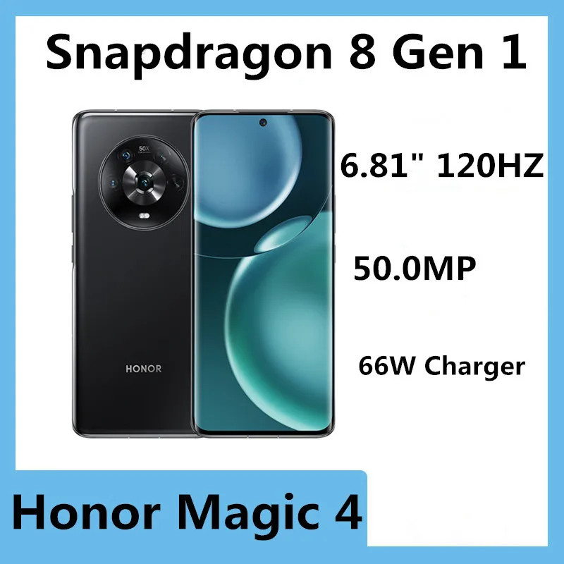 Оригинальный Honor Magic 4 смартфон с идентификацией по лицу Snapdragon 8 Gen 1 дисплей OLED 6 81