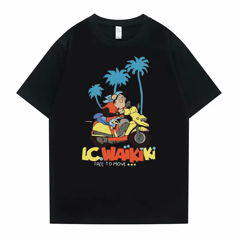 Funny Monkey Riding A Donkey Graphic Print T-shirt Lc Waikiki Monkey Merchandise Tshirt Men Women Brand Cotton T Shirts Man Tees