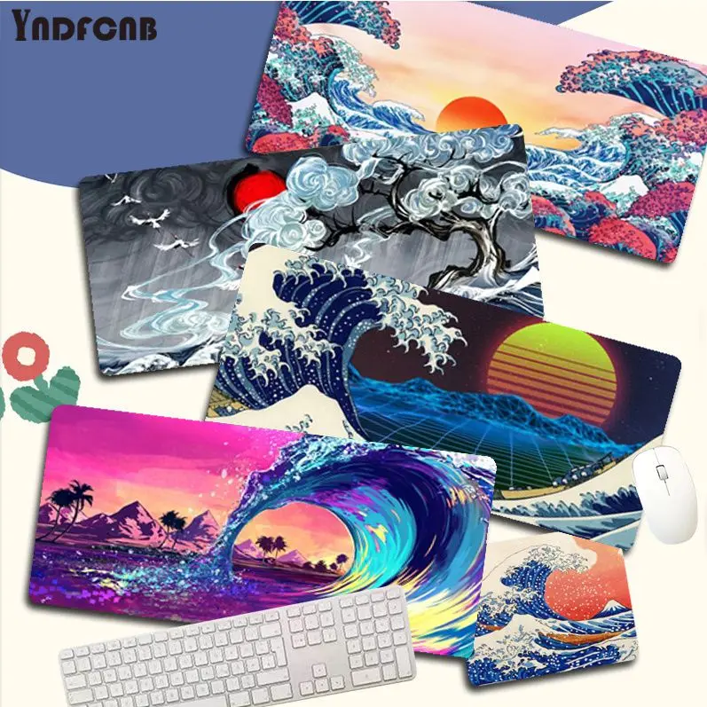 

YNDFCNB Wave Art Mousepad New Rubber Mouse Durable Desktop Mousepad Size for Game Keyboard Pad for Gamer