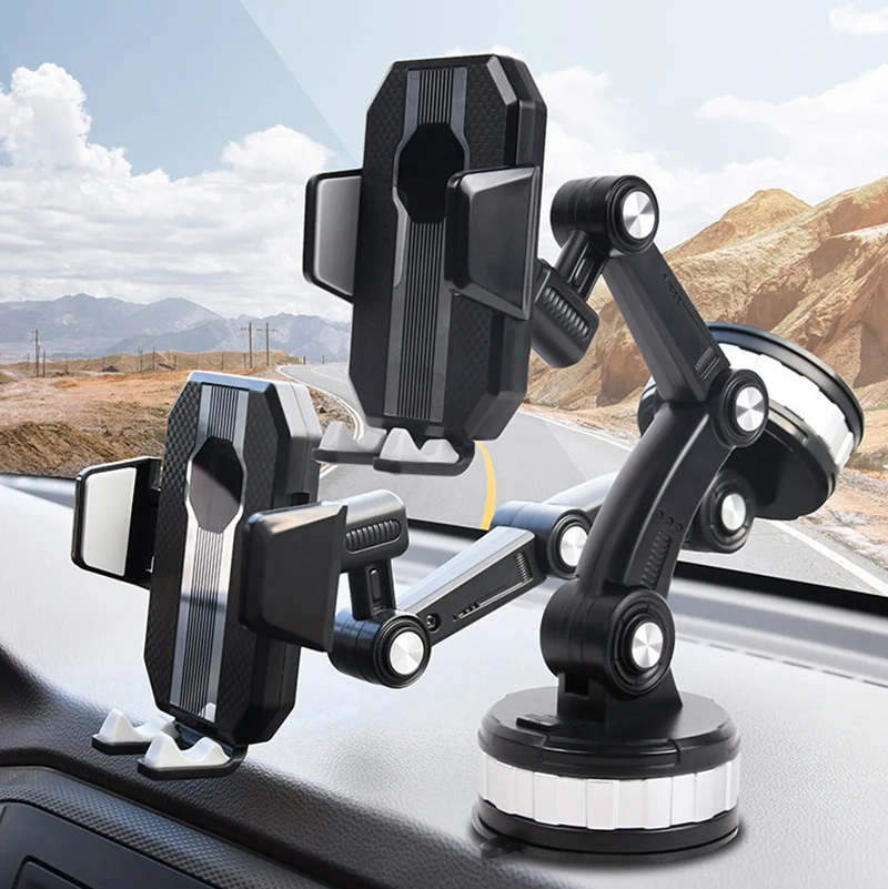 

Car Suction Cup Windshield Center Console Mobile Phone Holder Stand 360 Degree Rotatable Universal Smartphone Bracket Mount