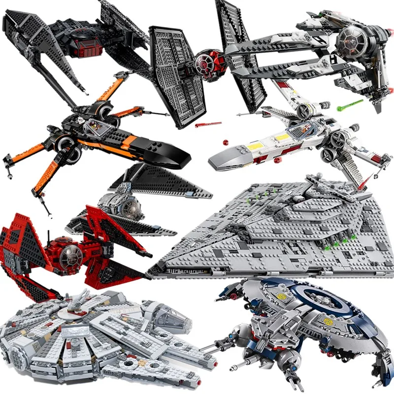

Stars All Styles Spaceship Wars 10900 X Wing Star Plan Poe's Tie Fighter Transport Model Building Blocks Toys for Kids