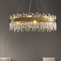 new luxury k9 crystal ceiling chandelier 6080cm for living dining room kitchen modern gold indoor lighting decor pendant light