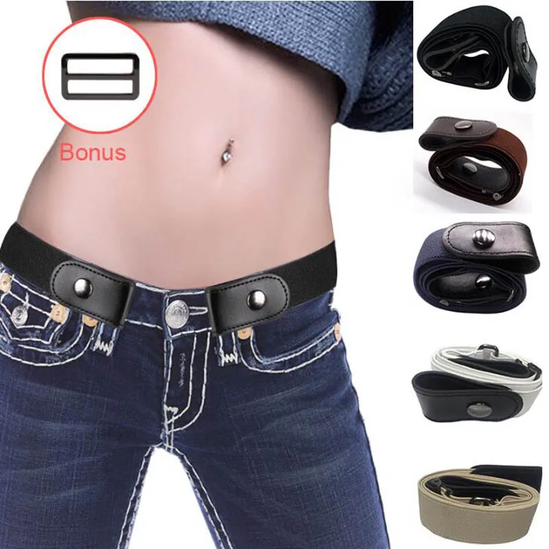 

Buckle-Free Elastic Belt Buckle Free No Buckle Stretch Belt Women's Plus Belts for Jeans Pants Dresses