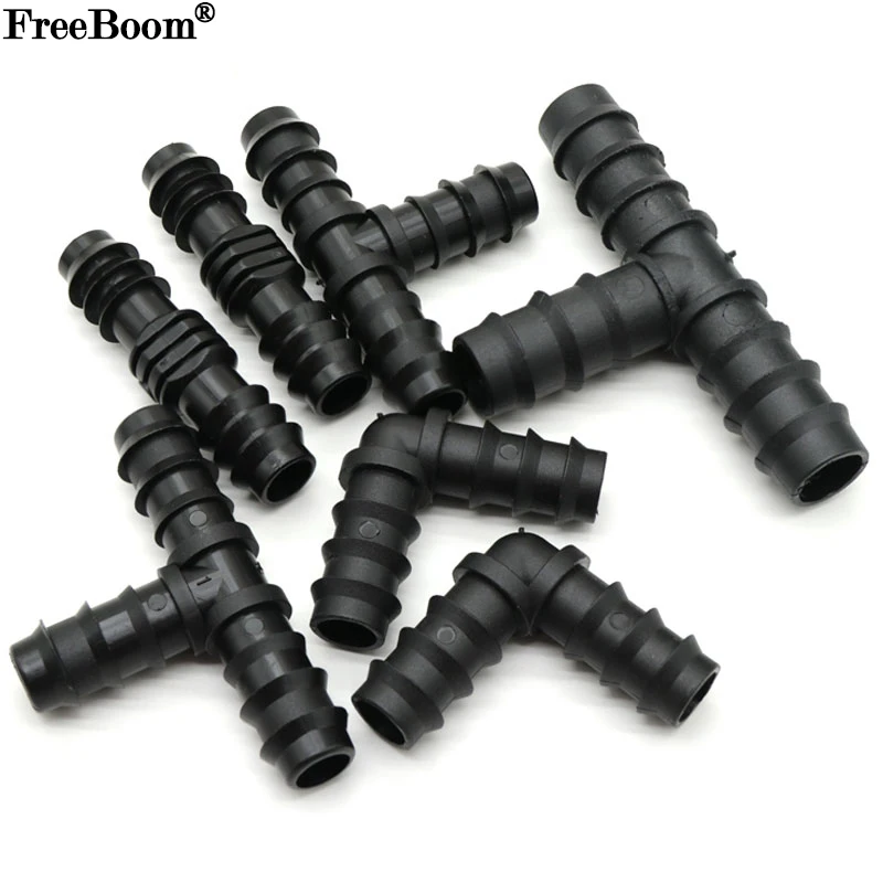 10Pcs Greenhouse PE Pipe 16 20 25 mm Tee Straight Elbow Plug Irrigation Pipe Fitting Micro Spray Irrigation Accessories