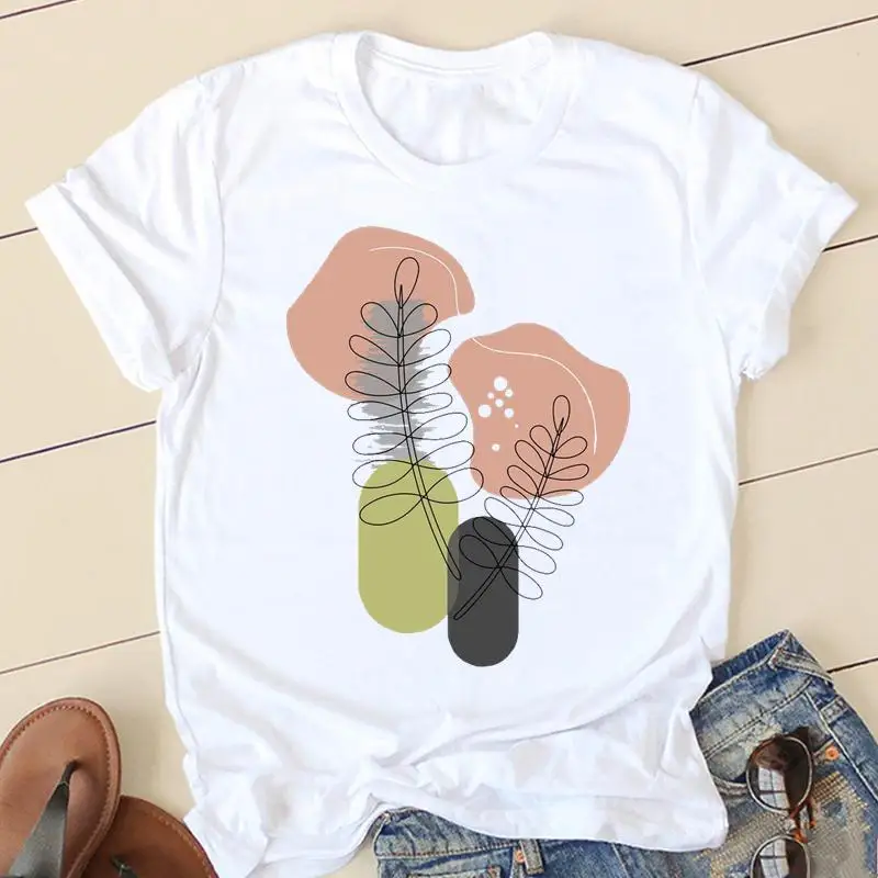 

Women Short Sleeve T-shirts Ladies Fashion Cartoon Clothes Abstract Watercolor Cute Spring Summer Female Tee Graphic Tshirt