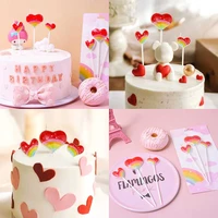 3 pcs birthday cake candle rainbow heart shape creative 3d lovely cupcake candle childrens party decoration baking decorating