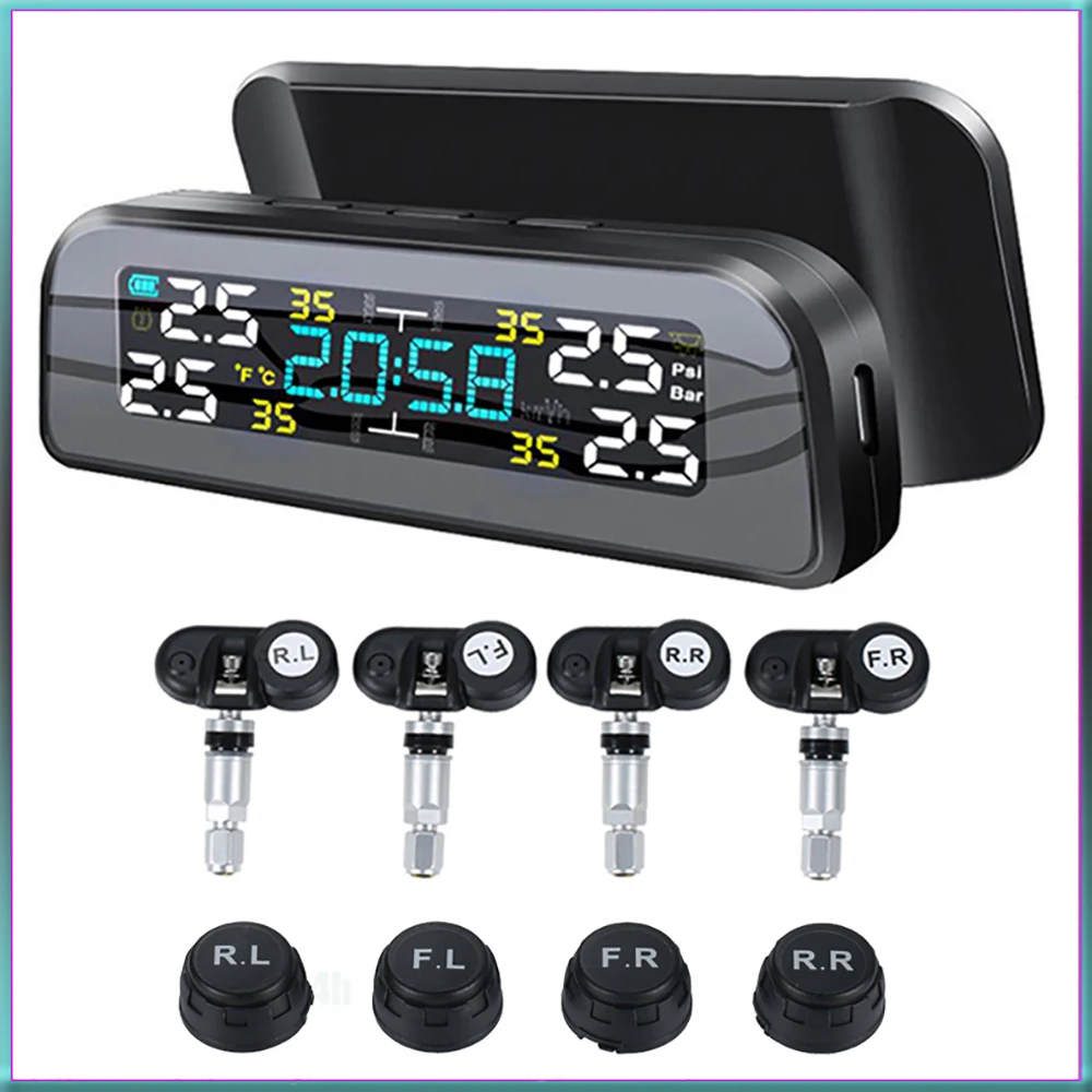 Clock Lcd Display Tpms Sensor Auto Security Alarm Systems