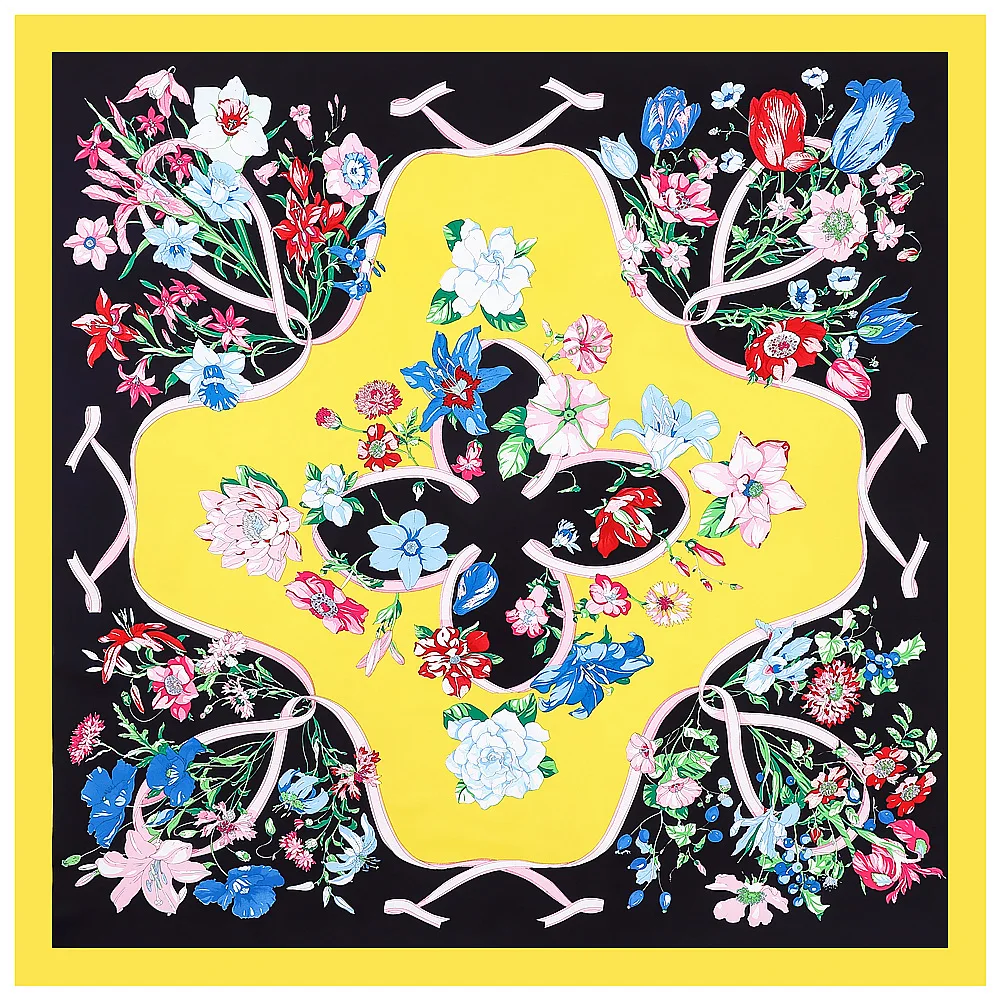 

Ladies Square Silk Scarf Fashion Print Women Headscarf Kerchief Female Floral Bandana Shawl Accessories Head Neck Scarves