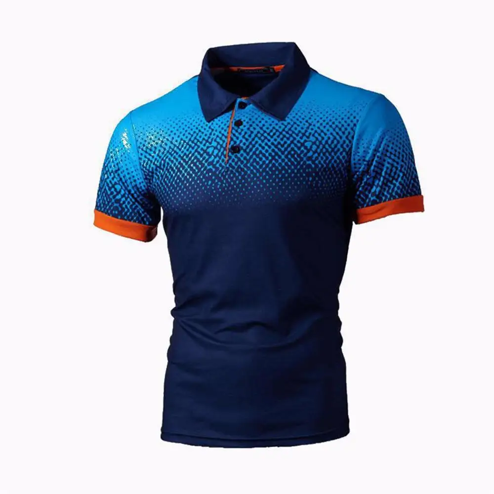 

Digital Print Men Polo Shirts England Style Cotton Blends Work Shirts Men Tops Casual Short Sleeve Polo Shirts for Men Summer