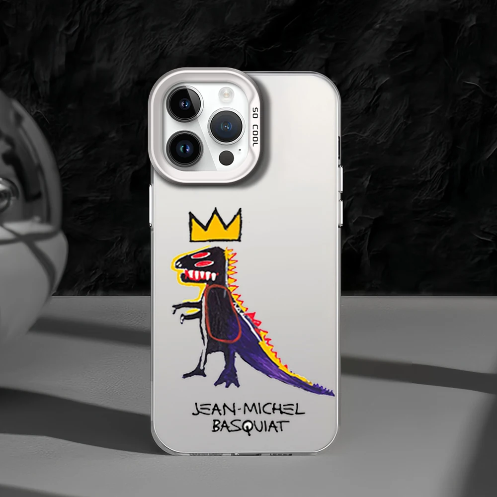 Чехол для телефона Y2K Game Art J-Jean-Michesl B-Basquiats iPhone 12 11 13 14 15 16 Max Pro Plus лазерный чехол