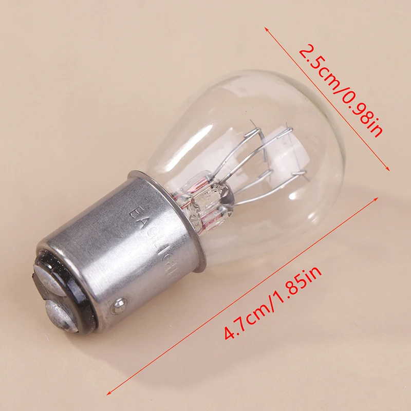 

10 шт. DC12V 380 BAY15D 1157 21/5 Вт, натуральное белое стекло, двойная нить накаливания, теплый белый автомобильный DRL, стоп-сигналы, галогенная лампа